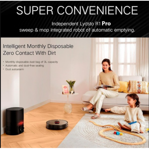 Xiaomi Lydsto R1 Pro Aspirator robot cu recipient automatic pentru deșeuri